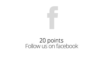 20 Points for Following us on Facebook